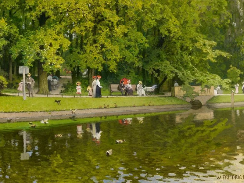 1846-Woldemar Friedrich - Estate nel Tiergarten di Berlino